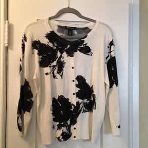 XL Black and white cardigan / WHBM